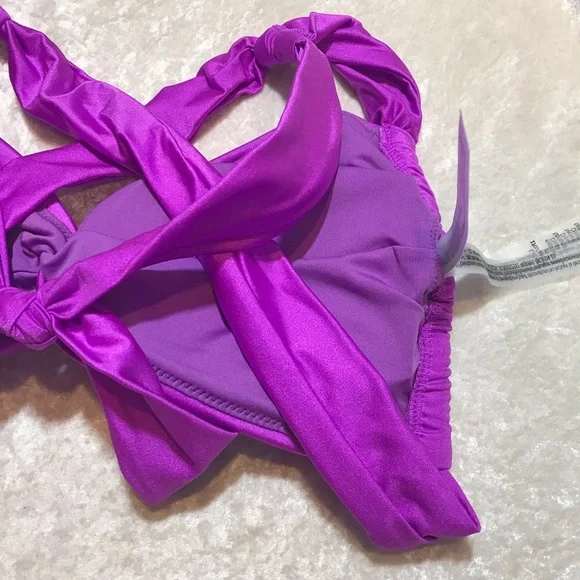 FREE NEW Victorias Secret Swim Purple Twist Bralette Bikini Top NWT Spring Break - Picture 6 of 15